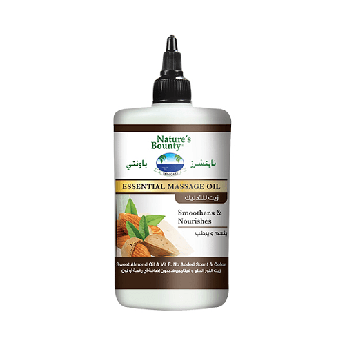 نايتشرز باونتي زيت للتدليك ينعم ويرطب زيت اللوز الحلو وفيتامين هـ بدون اضافة لي رائحة او لون 300مل