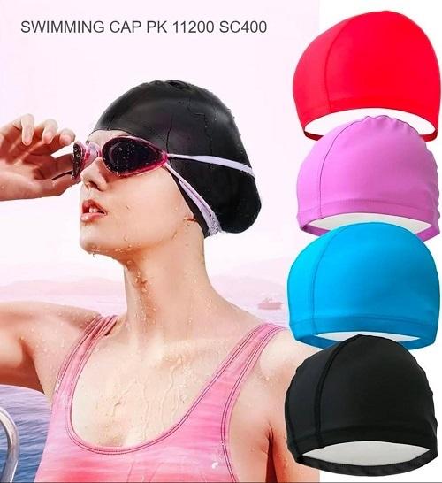 غطاء شعر سيليكون للسباحة وردي