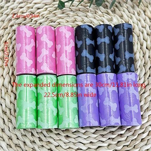 اكياس نفايات الحيوانات الاليفة ملونة مطبوعة على شكل عظمة 30x22سم