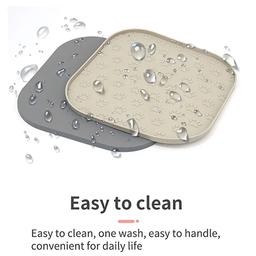 حصيرة طعام الحيوانات الاليفة من السيليكون المقاوم للماء مستطيلة ذات حافة مستديرة 27x40سم