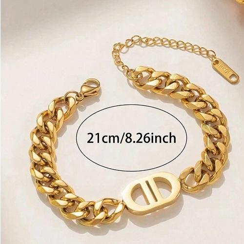 طقم سلسلة وسوار من الفولاذ المقاوم للصدا رقم.2