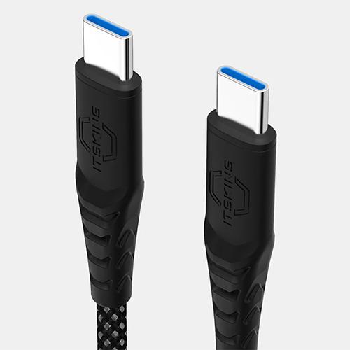 اتسكينز كابل مضفر Type C الى Type C بقوة 100واط 1.5م موديل رقم.SA1G-HBCAB-BLCK