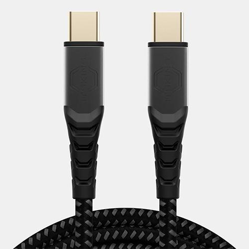 اتسكينز كابل مضفر Type C الى Type C بقوة 140واط بطول 2م موديل رقم.SA4A-SUCAB-BLCK